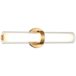 Satchie Color Select Bathroom Vanity Light - Aged Gold Brass / Clear / White