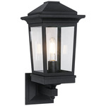 Ardenno Outdoor Wall Sconce - Matte Black / Clear