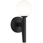 Scriben Wall Sconce - Matte Black / Opal