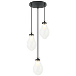 Seranna Multi Light Pendant - Matte Black / Clear