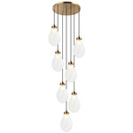 Seranna Multi Light Pendant - Aged Gold Brass / Clear