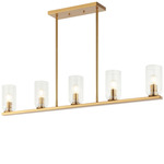 Westlock Linear Chandelier - Aged Gold Brass / Clear