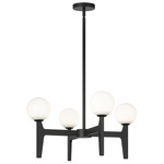 Scriben Chandelier - Matte Black / Opal