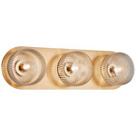 Knobbel Bathroom Vanity Light - Aged Gold Brass / Clear