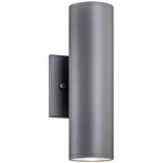 Tubular Dual Outdoor Wall Sconce - Grey