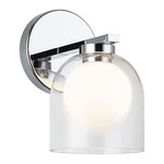 Derbishone Wall Sconce - Chrome / Clear / Opal