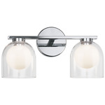Derbishone Bathroom Vanity Light - Chrome / Clear / Opal