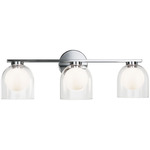 Derbishone Bathroom Vanity Light - Chrome / Clear / Opal