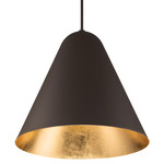 Taper Pendant - Bronze / Bronze / Gold Leaf