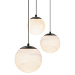 Pisces Color Select Round Multi Light Pendant - Black / Alabaster