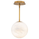 Pisces Color Select Pendant - Aged Brass / Alabaster