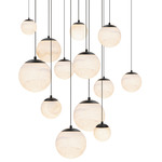 Pisces Color Select Square Multi Light Pendant - Black / Alabaster