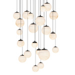 Pisces Color Select Round Multi Light Pendant - Black / Alabaster