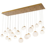 Pisces Color Select Linear Multi Light Pendant - Aged Brass / Alabaster