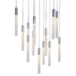 Magic Square Multi Light Pendant - Polished Nickel / Clear