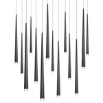 Cascade Linear Multi Light Pendant - Matte Black / Clear