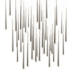 Cascade Square Multi Light Pendant - Polished Nickel / Clear