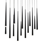 Cascade Linear Multi Light Pendant - Matte Black / Frosted