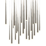 Cascade Square Multi Light Pendant - Polished Nickel / Frosted