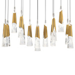 Kilt Color Select Linear Multi Light Pendant - Aged Brass / Hazy