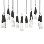 Kilt Color Select Linear Multi Light Pendant - Black / Hazy