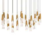 Kilt Color Select Linear Multi Light Pendant - Aged Brass / Hazy