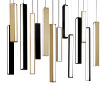 Chaos Linear Pendant - Black / Brass / White