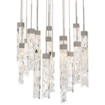 Minx Round Multi Light Pendant - Antique Nickel / Crystal