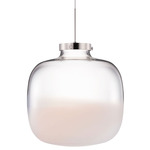 Brava Pendant - Polished Nickel / Opaline / Clear