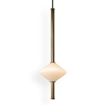 Gem Vertical Pendant - Westwood Brass Orbital / White