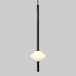 Gem Vertical Pendant - Matte Black / White