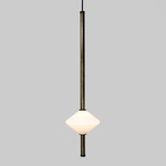 Gem Vertical Pendant - Satin Pyrite Bronze / White