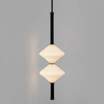 Gem Vertical Pendant - Matte Black / White