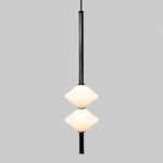 Gem Vertical Pendant - Matte Black / White