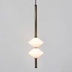 Gem Vertical Pendant - Satin Pyrite Bronze / White