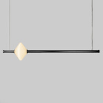 Gem Linear Pendant - Matte Black / White