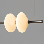 Gem Linear Pendant - Polished Nickel / White