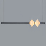 Gem Linear Pendant - Matte Black / White