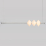 Gem Linear Pendant - Satin Nickel / White