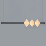 Gem Linear Pendant - Matte Black / White