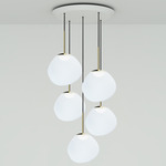 Melt Mini Multi Light Pendant - White / Opal / Gold