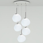 Melt Mini Multi Light Pendant - White / Opal / Silver