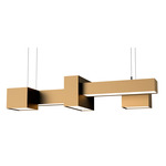 Metro 24526 Linear Pendant - Cast Bronze / Opal