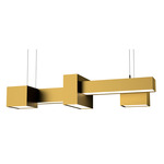 Metro 24526 Linear Pendant - New Brass / Opal