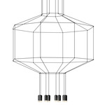 Wireflow Octagonal Pendant - Black / Pressed Glass