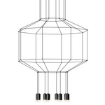 Wireflow Octagonal Pendant - Black / Pressed Glass