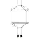 Wireflow Square Pendant - Black / Pressed Glass