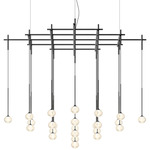 Algorithm Diamond Pendant with Recessed Canopy - Graphite / Clear