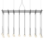 Algorithm Grid Pendant with Recessed Canopy - Graphite / Clear