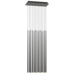 Slim Rectangular Multi Light Pendant - Black